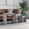 Nesting Coffee Tables Set - 3 pcs Grey Sonoma Wood