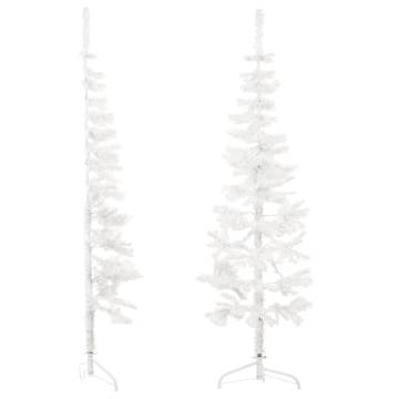 Slim Artificial Half Christmas Tree - White 120 cm | HipoMarket