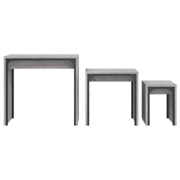 Nesting Coffee Tables Set - 3 pcs Grey Sonoma Wood