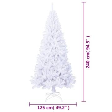 Stunning 240 cm White Artificial Christmas Tree with Thick Branches