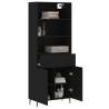 Stylish Highboard Black - 69.5x34x180 cm Engineered Wood