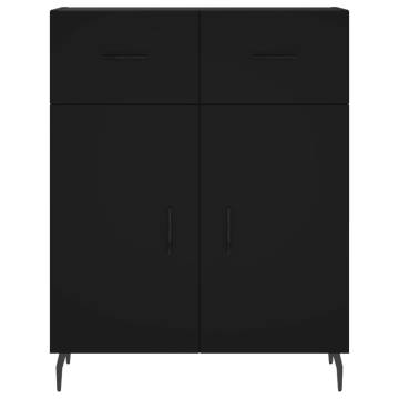 Stylish Highboard Black - 69.5x34x180 cm Engineered Wood