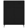 Stylish Highboard Black - 69.5x34x180 cm Engineered Wood