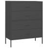 Chest of Drawers Anthracite Steel 80x35x101.5 cm | HipoMarket