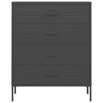 Chest of Drawers Anthracite Steel 80x35x101.5 cm | HipoMarket