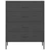 Chest of Drawers Anthracite Steel 80x35x101.5 cm | HipoMarket