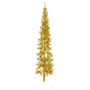 Slim Artificial Half Christmas Tree - Gold 240 cm | HipoMarket