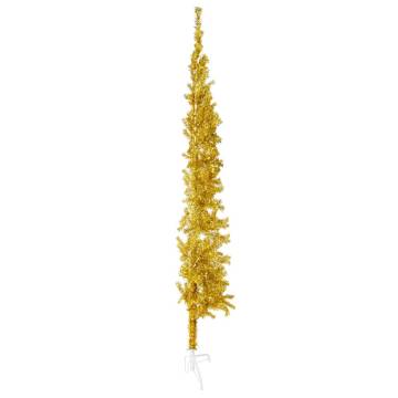 Slim Artificial Half Christmas Tree - Gold 240 cm | HipoMarket