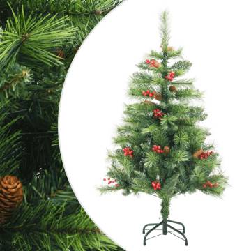 Artificial Hinged Christmas Tree with Cones & Berries - 120 cm