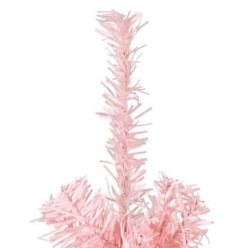 Slim Artificial Pink Half Christmas Tree - 210 cm | HipoMarket