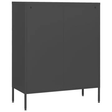 Chest of Drawers Anthracite Steel 80x35x101.5 cm | HipoMarket