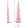 Slim Artificial Pink Half Christmas Tree - 210 cm | HipoMarket