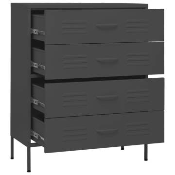 Chest of Drawers Anthracite Steel 80x35x101.5 cm | HipoMarket