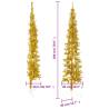 Slim Gold Half Christmas Tree 180 cm - Space-Saving Decor