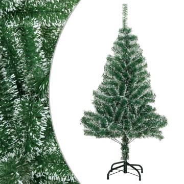 Flocked Snow Green Artificial Christmas Tree - 120 cm | HIPO Market