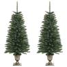 Artificial Christmas Trees Set with Wreath, Garland & LEDs