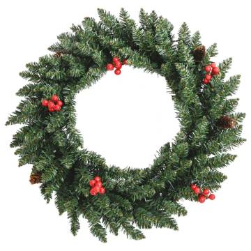 Artificial Christmas Trees Set with Wreath, Garland & LEDs