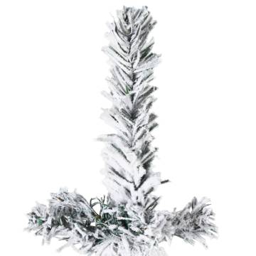 Slim Artificial Half Christmas Tree with Flocked Snow 240 cm