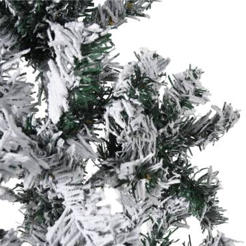 Slim Artificial Half Christmas Tree with Flocked Snow 240 cm