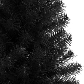 Black Artificial Christmas Tree 180 cm - PVC Stand Included