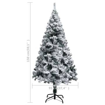 Flocked Snow Green Artificial Christmas Tree 150 cm - Hipomarket