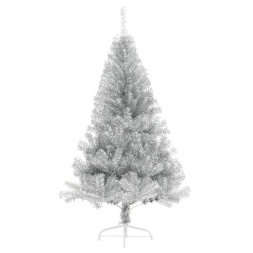 180 cm Silver Artificial Half Christmas Tree with Stand - Hipo Market