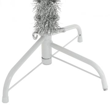 180 cm Silver Artificial Half Christmas Tree with Stand - Hipo Market