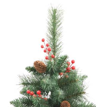 180 cm Artificial Hinged Christmas Tree with Cones & Berries