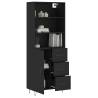 Stylish Highboard in Black - 69.5x34x180 cm | HipoMarket