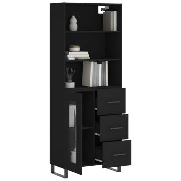 Elegant Highboard Black 69.5x34x180 cm - Stylish Storage Solution