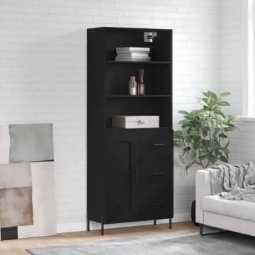 Elegant Highboard Black 69.5x34x180 cm - Durable Storage Solution