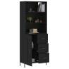 Elegant Highboard Black 69.5x34x180 cm - Durable Storage Solution