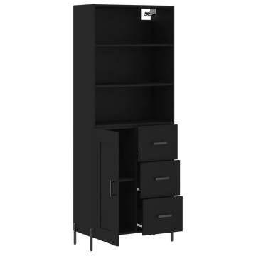 Elegant Highboard Black 69.5x34x180 cm - Durable Storage Solution