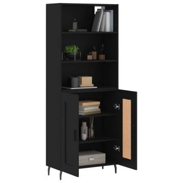 Stylish Highboard Black 69.5x34x180 cm | Durable Engineered Wood