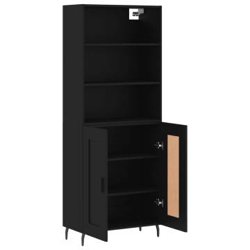 Stylish Highboard Black 69.5x34x180 cm | Durable Engineered Wood