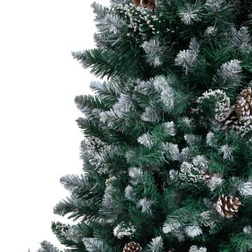 210cm Artificial Christmas Tree with Pine Cones & Snow Decor