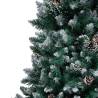 210cm Artificial Christmas Tree with Pine Cones & Snow Decor