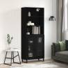  Highboard Black 69.5x34x180 cm Engineered Wood Colour black Quantity in Package 1 Model 2 glass doors 