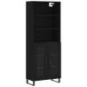 Stylish Black Highboard - 69.5x34x180 cm Engineered Wood