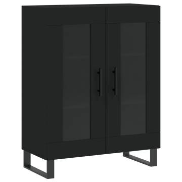 Stylish Black Highboard - 69.5x34x180 cm Engineered Wood