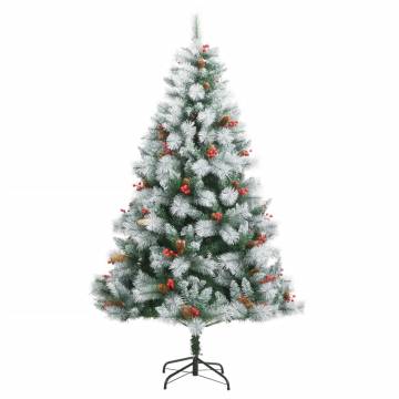 Artificial Hinged Christmas Tree with Cones & Berries - 210 cm