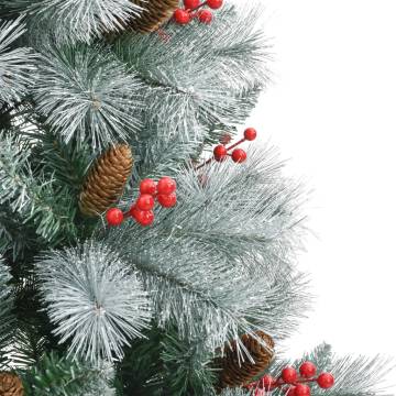 Artificial Hinged Christmas Tree with Cones & Berries - 210 cm