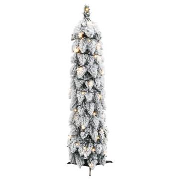 Pre-lit Artificial Christmas Tree with Flocked Snow - 60 cm