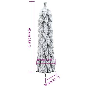 Pre-lit Artificial Christmas Tree with Flocked Snow - 60 cm