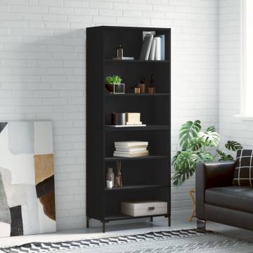 Stylish Highboard Black 69.5x32.5x180 cm | Hipomarket