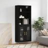  Highboard Black 69.5x34x180 cm Engineered Wood Colour black Quantity in Package 1 Model 2 glass doors 