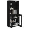 Stylish Black Highboard - 69.5x34x180 cm Engineered Wood