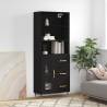  Highboard Black 69.5x34x180 cm Engineered Wood Colour black Quantity in Package 1 Model 1 glass door 3 drawers 