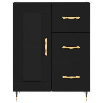 Stylish Highboard Black - 69.5x34x180 cm Engineered Wood