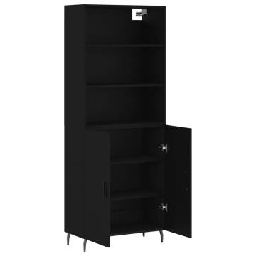 Stylish Highboard Black 69.5x34x180 cm | Durable Engineered Wood